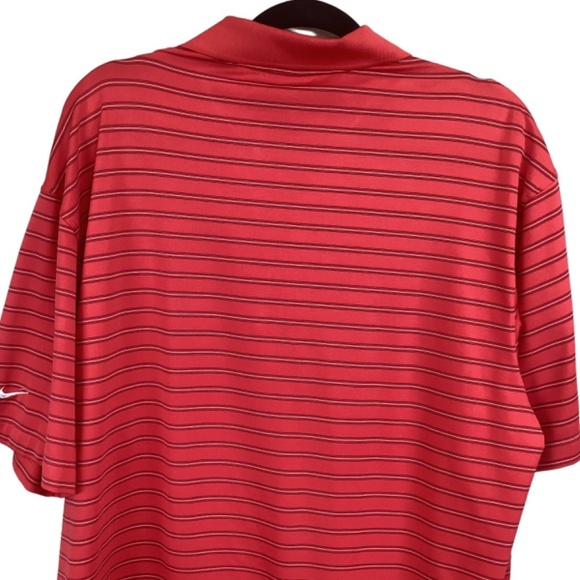 Men’s NIKE Dri-Fit Golf Striped Polo Coral striped Shirt Short Sleeve Size Large - Picture 6 of 10